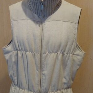 Lafayette 148 Creme 100% Cashmere Size Large Vest